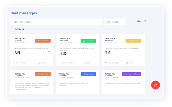 class app dashboard for school communication